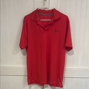 Under Armour Men's racer red Polo Shirt size M